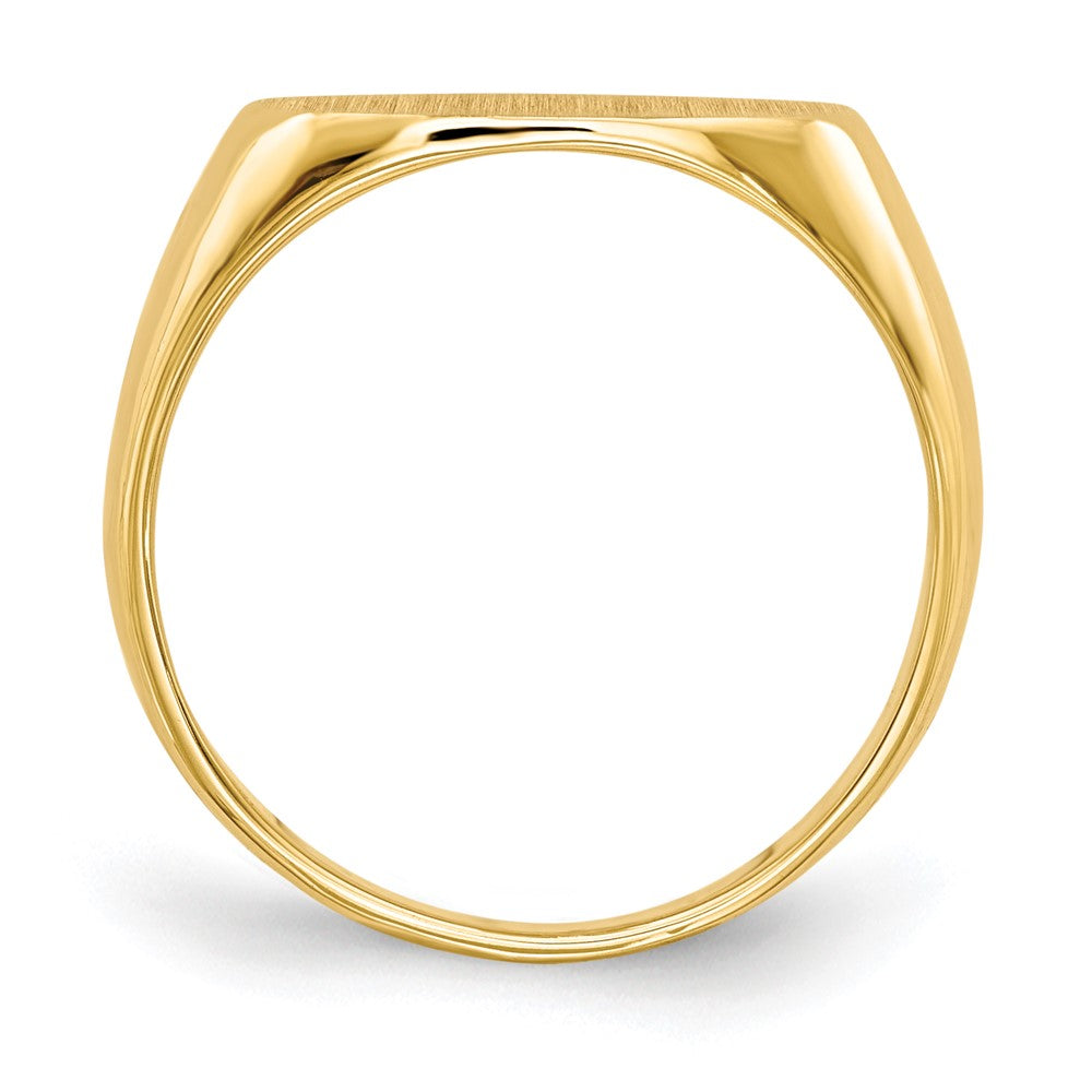 14K Gelbgold Siegelring mit geschlossener Fassung, 7,0x13,0mm