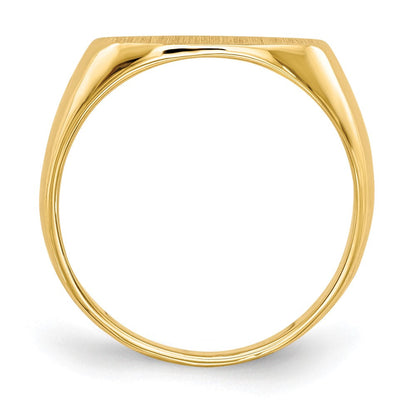 14K Gelbgold Siegelring mit geschlossener Fassung, 7,0x13,0mm