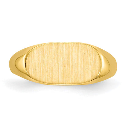 14K Gelbgold Siegelring mit geschlossener Fassung, 7,0x13,0mm