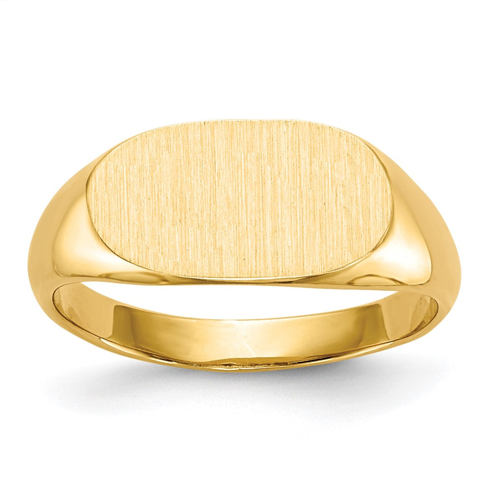 14K Gelbgold Siegelring mit geschlossener Fassung, 7,0x13,0mm