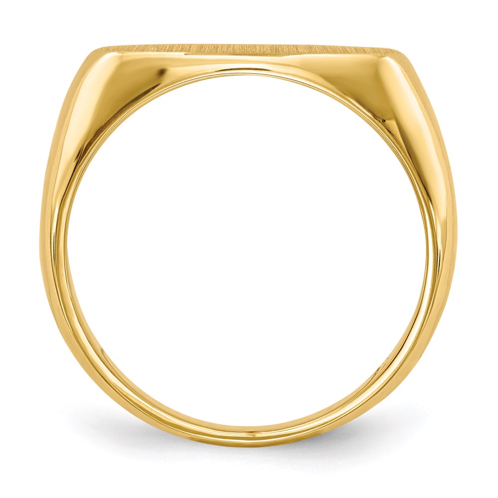14K Gelbgold Siegelring für Herren mit geschlossener Fassung, 9,5 x 17,5 mm