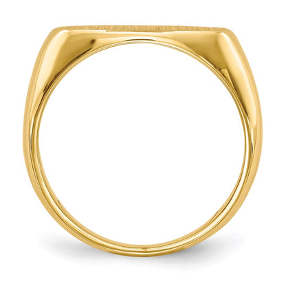 14K Gelbgold Siegelring für Herren mit geschlossener Fassung, 9,5 x 17,5 mm