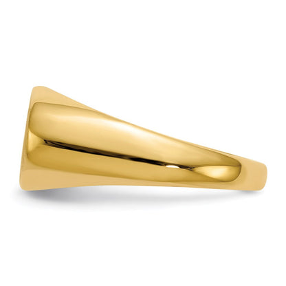 14K Gelbgold Siegelring für Herren mit geschlossener Fassung, 9,5 x 17,5 mm