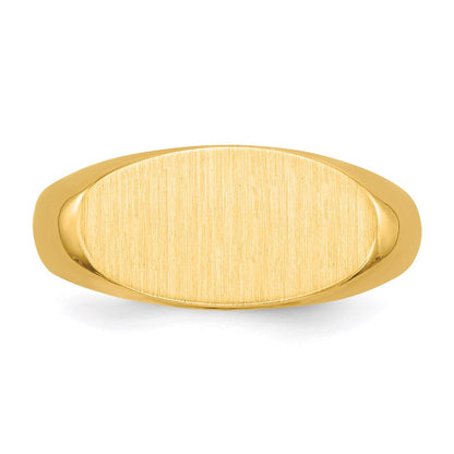 14K Gelbgold Siegelring für Herren mit geschlossener Fassung, 9,5 x 17,5 mm