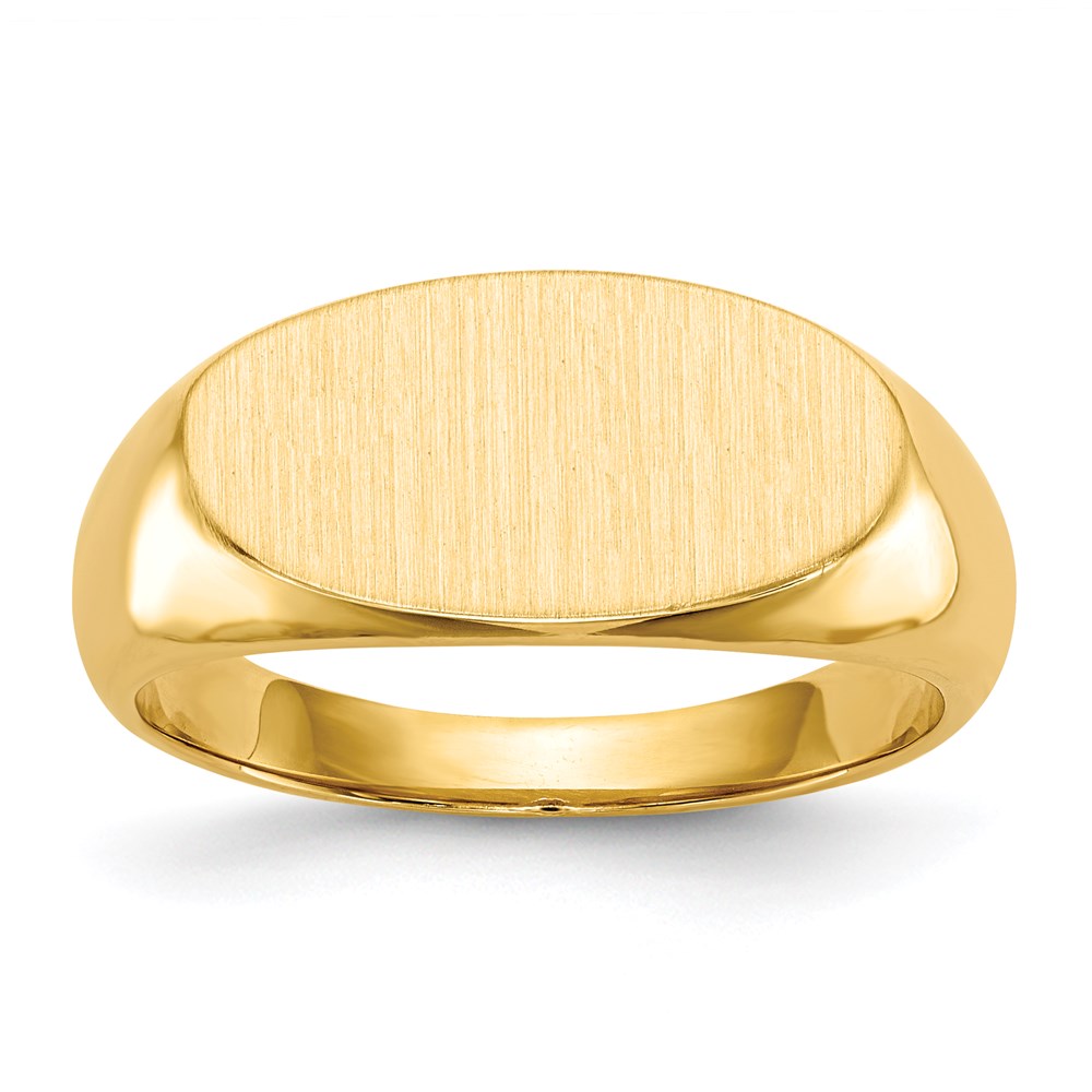 14K Gelbgold Siegelring für Herren mit geschlossener Fassung, 9,5 x 17,5 mm