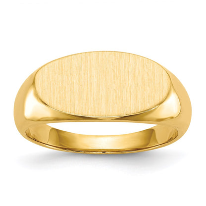 14K Gelbgold Siegelring für Herren mit geschlossener Fassung, 9,5 x 17,5 mm