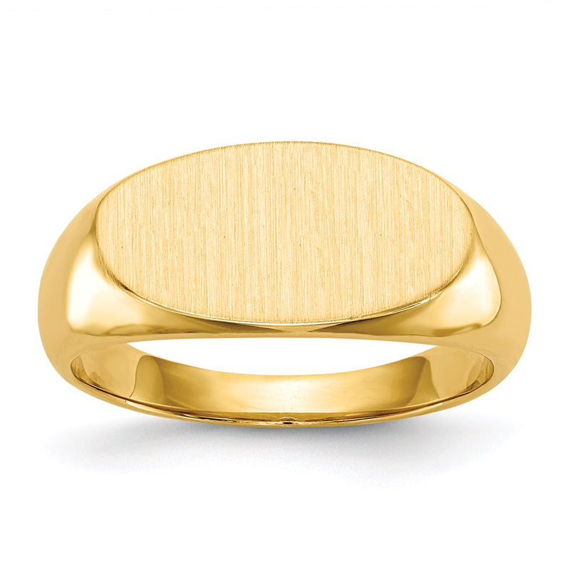 14K Gelbgold Siegelring für Herren mit geschlossener Fassung, 9,5 x 17,5 mm