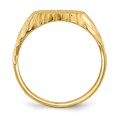 14K Gelbgold Siegelring mit offener Fassung, 7,0 x 10,0 mm