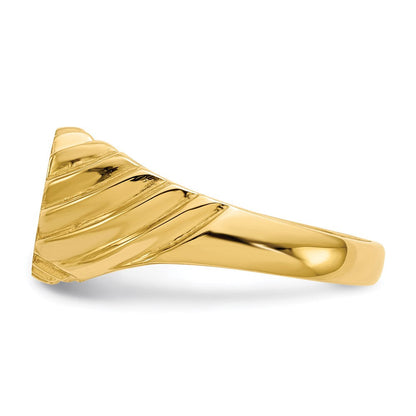 14K Gelbgold Siegelring mit offener Fassung, 7,0 x 10,0 mm