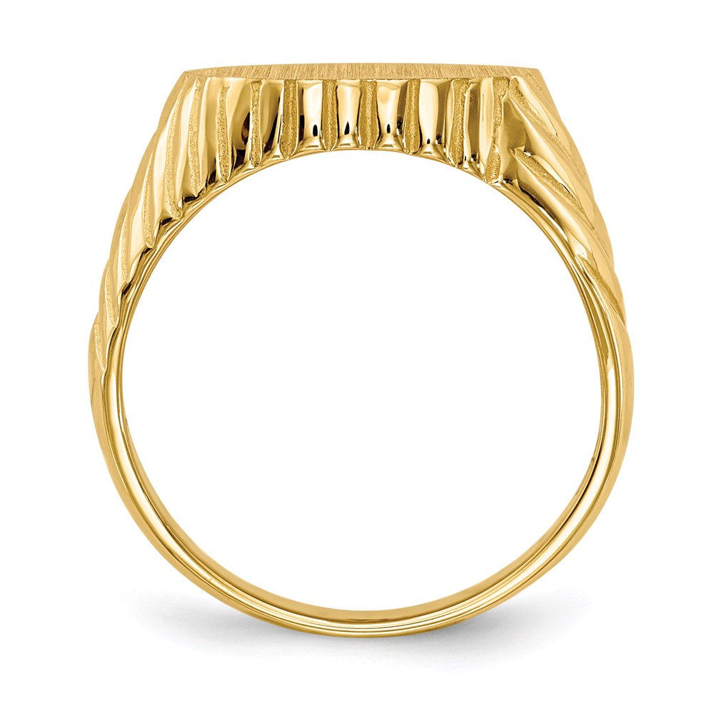14K Gelbgold Siegelring mit offener Rückseite, 8,5x11,5mm