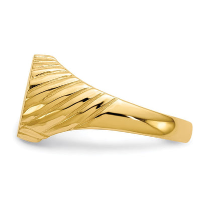 14K Gelbgold Siegelring mit offener Rückseite, 8,5x11,5mm