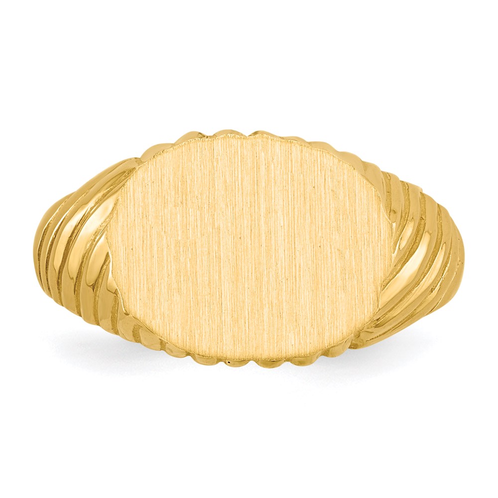 14K Gelbgold Siegelring mit offener Rückseite, 8,5x11,5mm
