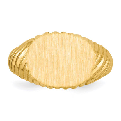 14K Gelbgold Siegelring mit offener Rückseite, 8,5x11,5mm