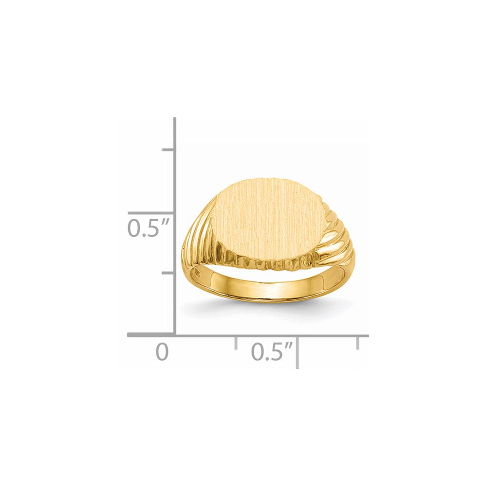 14K Gelbgold Siegelring mit offener Rückseite, 8,5x11,5mm