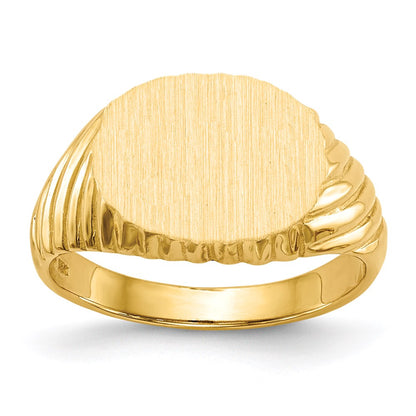 14K Gelbgold Siegelring mit offener Rückseite, 8,5x11,5mm