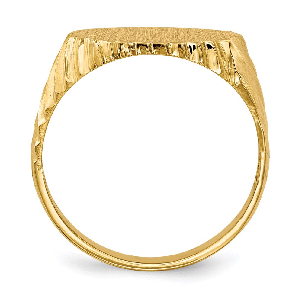 14K Gelbgold Siegelring mit offener Rückseite, 10,5x13,0 mm