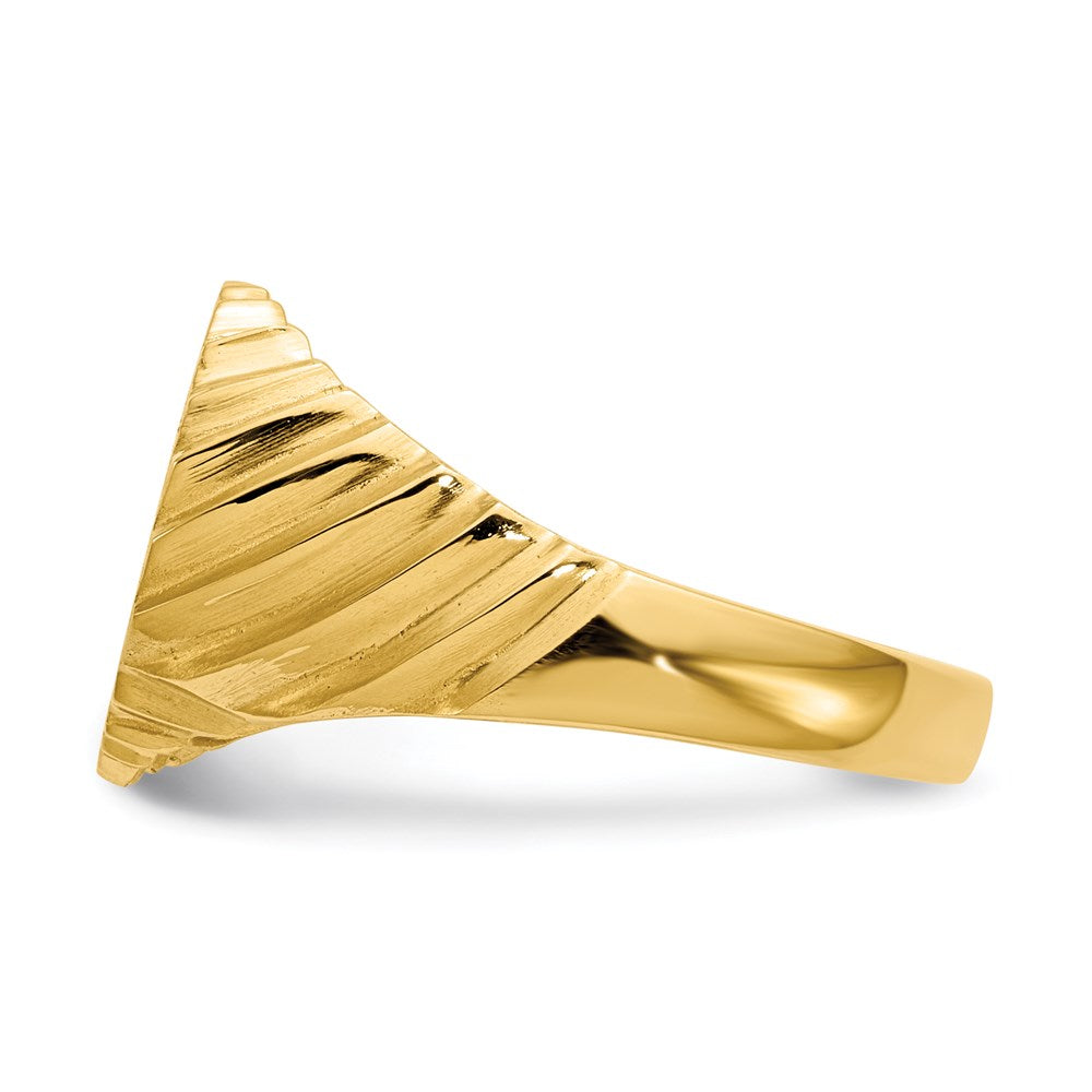 14K Gelbgold Siegelring mit offener Rückseite, 10,5x13,0 mm
