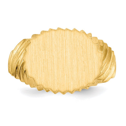 14K Gelbgold Siegelring mit offener Rückseite, 10,5x13,0 mm