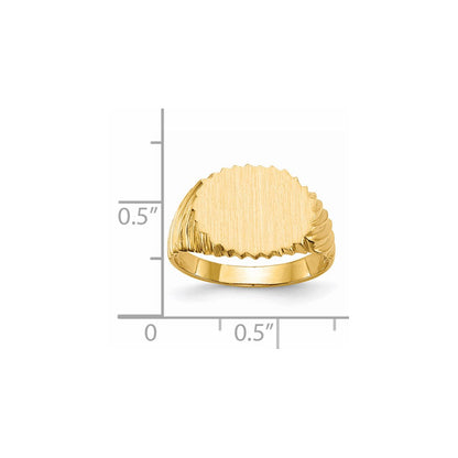 14K Gelbgold Siegelring mit offener Rückseite, 10,5x13,0 mm