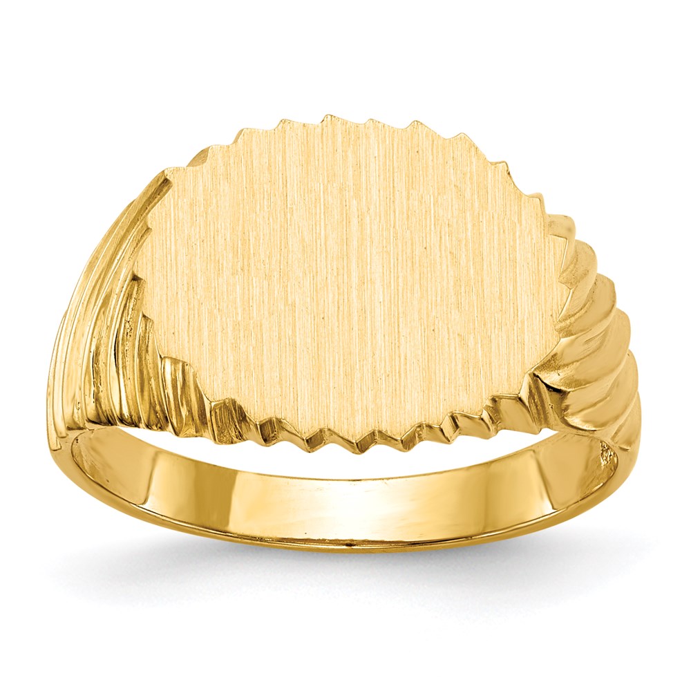 14K Gelbgold Siegelring mit offener Rückseite, 10,5x13,0 mm