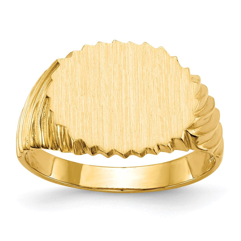 14K Gelbgold Siegelring mit offener Rückseite, 10,5x13,0 mm
