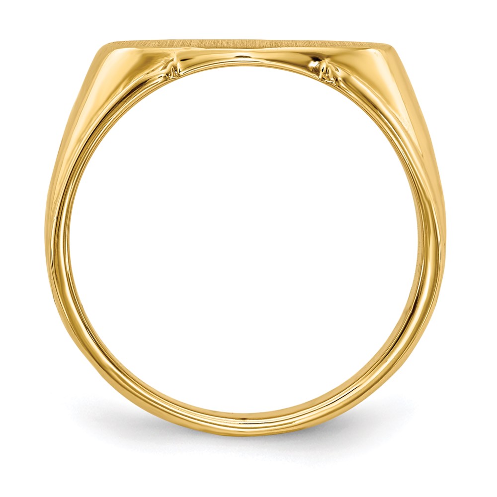 14K Gelbgold Herren-Siegelring mit geschlossener Rückseite, 10,5x17,0 mm