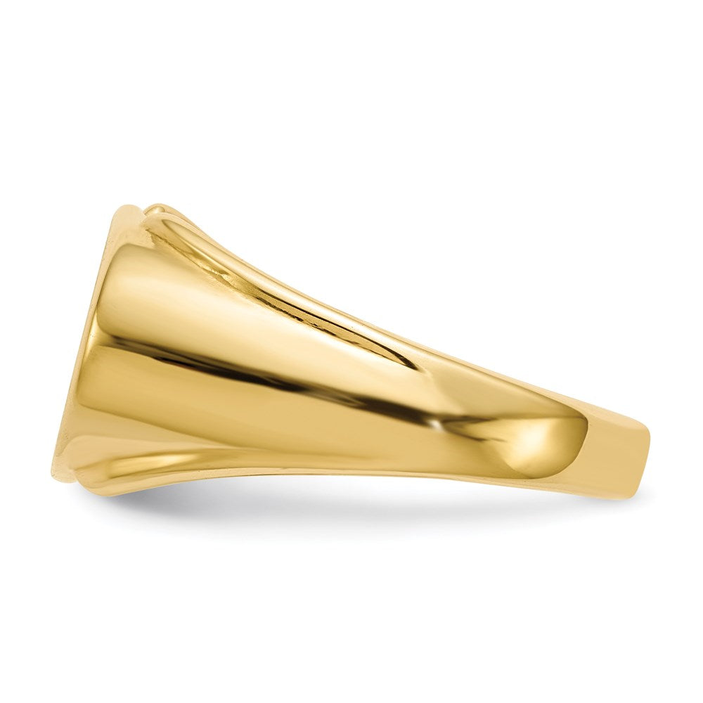 14K Gelbgold Herren-Siegelring mit geschlossener Rückseite, 10,5x17,0 mm