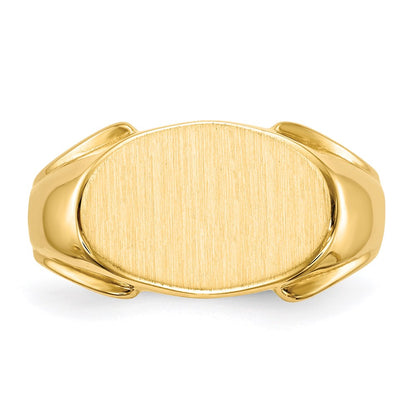 14K Gelbgold Herren-Siegelring mit geschlossener Rückseite, 10,5x17,0 mm
