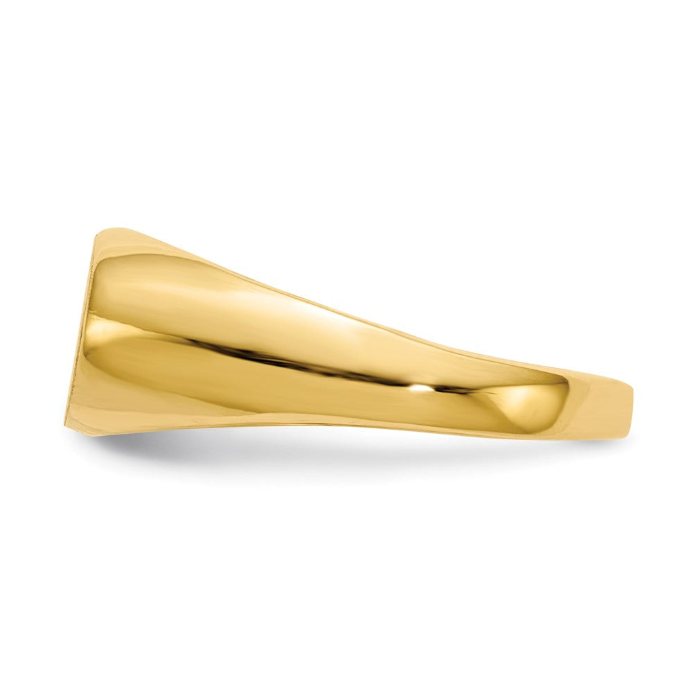 14K Gelbgold 6,5x11,0mm A Echter Diamant Signetring mit offener Fassung