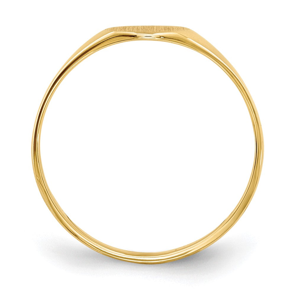14K Gelbgold Siegelring mit geschlossener Fassung, 6,5 x 7,5 mm