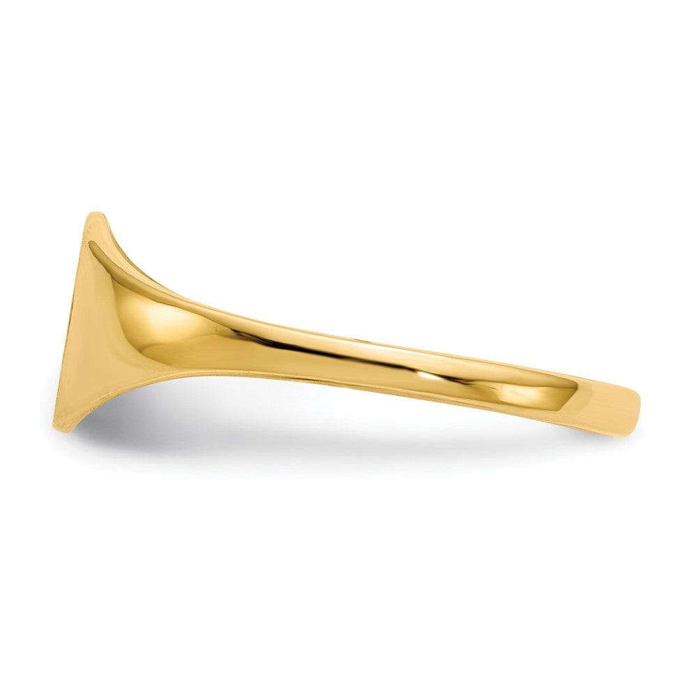 14K Gelbgold Siegelring mit geschlossener Fassung, 6,5 x 7,5 mm
