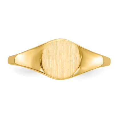 14K Gelbgold Siegelring mit geschlossener Fassung, 6,5 x 7,5 mm