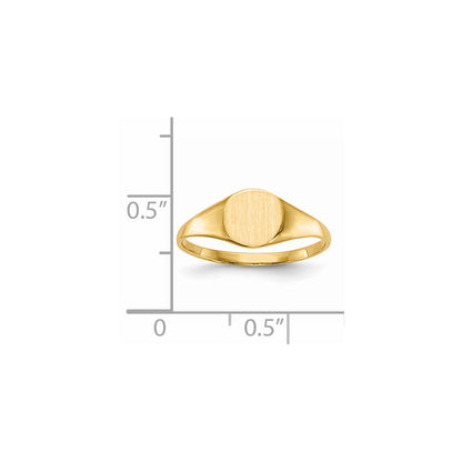 14K Gelbgold Siegelring mit geschlossener Fassung, 6,5 x 7,5 mm