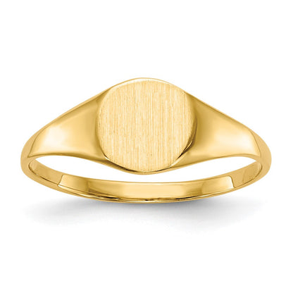 14K Gelbgold Siegelring mit geschlossener Fassung, 6,5 x 7,5 mm