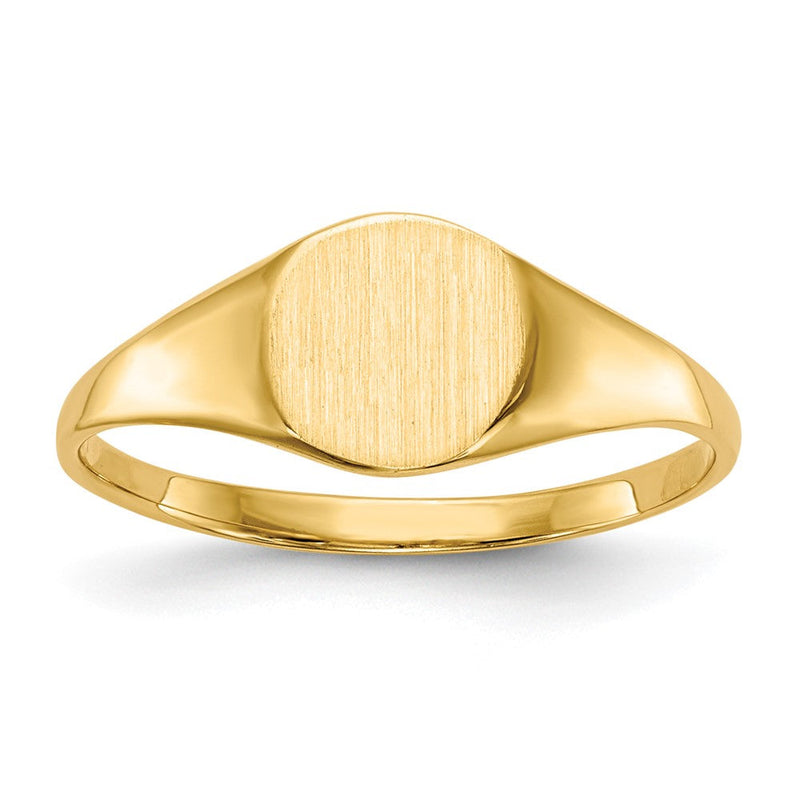 14K Gelbgold Siegelring mit geschlossener Fassung, 6,5 x 7,5 mm