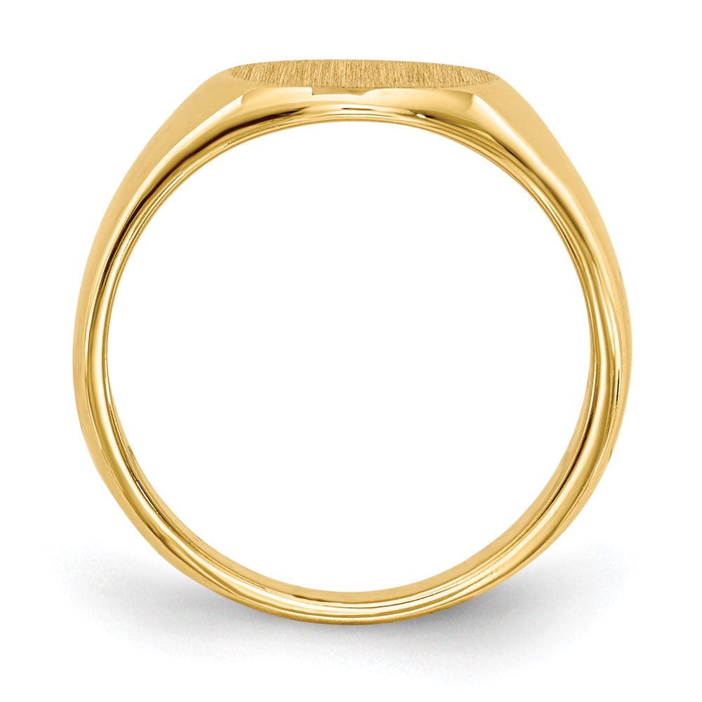 14K Gelbgold 7,5x9,0mm Kinder-Siegelring mit geschlossener Rückseite