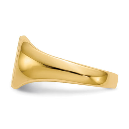 14K Gelbgold 7,5x9,0mm Kinder-Siegelring mit geschlossener Rückseite