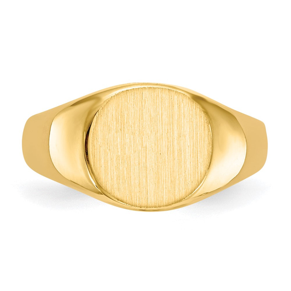 14K Gelbgold 7,5x9,0mm Kinder-Siegelring mit geschlossener Rückseite