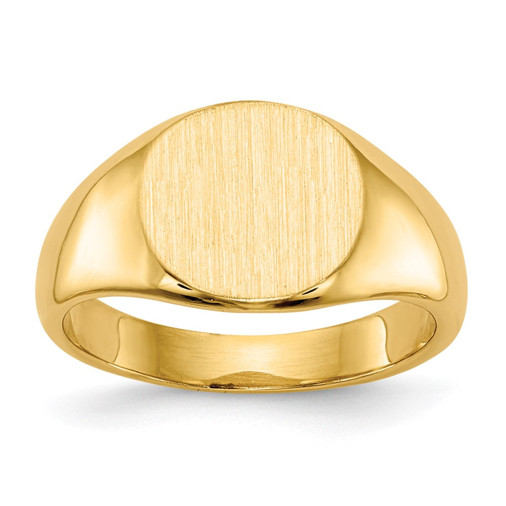 14K Gelbgold 7,5x9,0mm Kinder-Siegelring mit geschlossener Rückseite