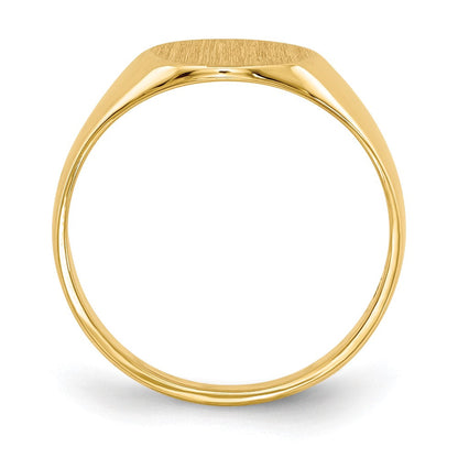 14K Gelbgold Siegelring mit geschlossener Rückseite, 8,5x9,5mm