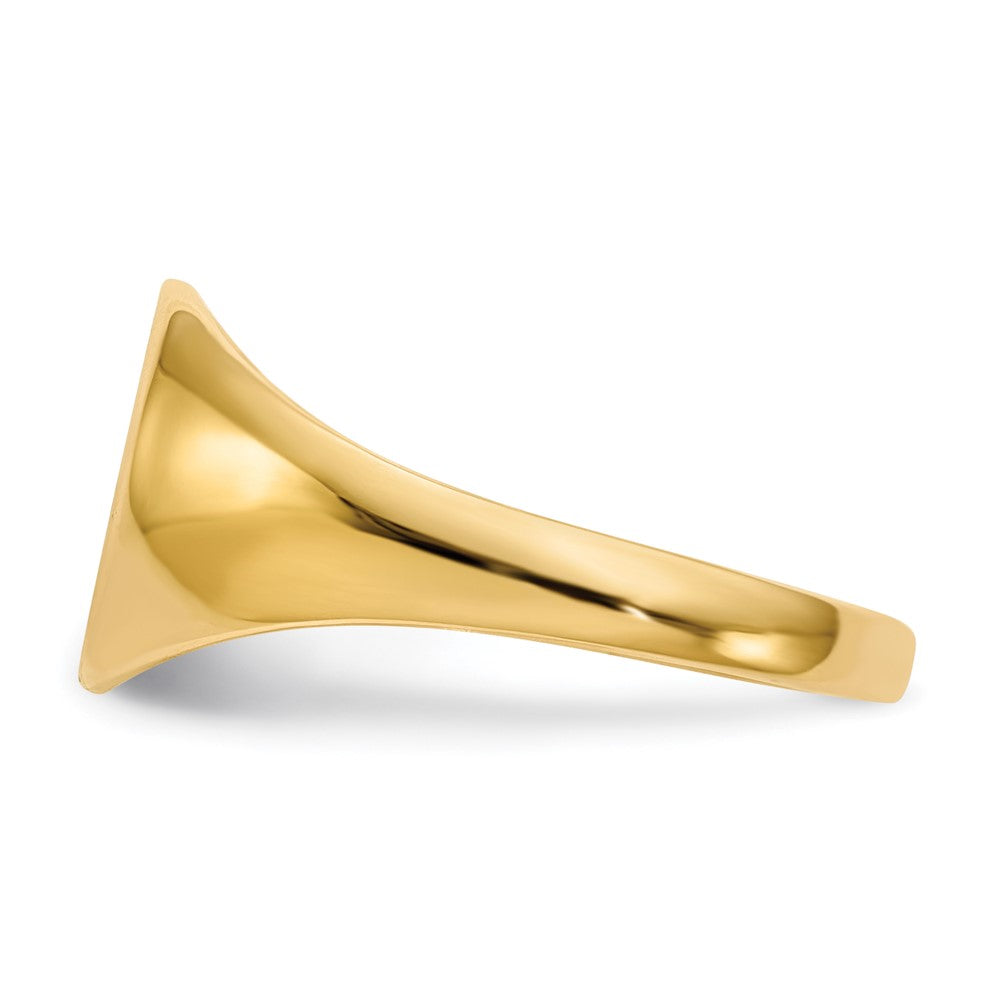 14K Gelbgold Siegelring mit geschlossener Rückseite, 8,5x9,5mm