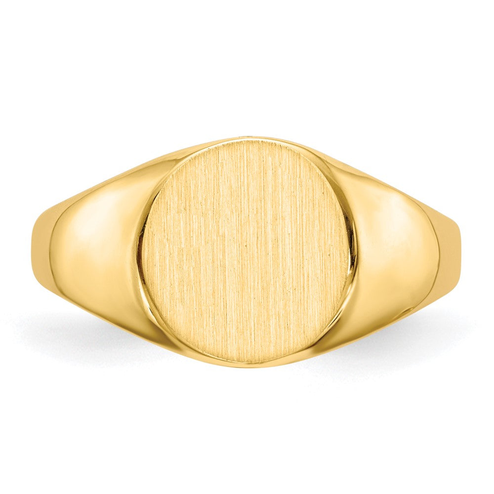 14K Gelbgold Siegelring mit geschlossener Rückseite, 8,5x9,5mm