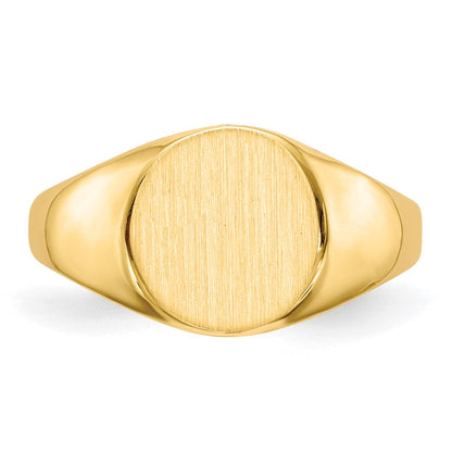 14K Gelbgold Siegelring mit geschlossener Rückseite, 8,5x9,5mm