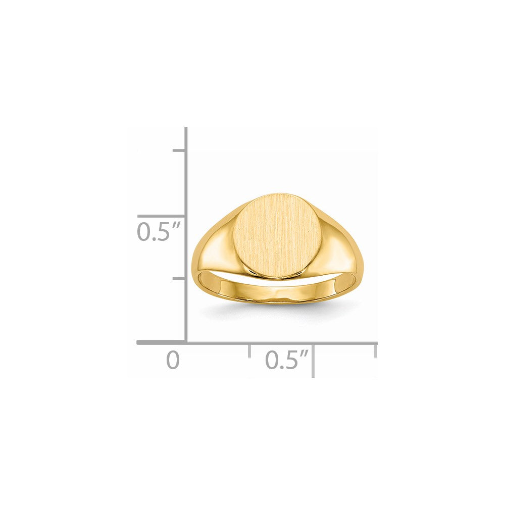 14K Gelbgold Siegelring mit geschlossener Rückseite, 8,5x9,5mm