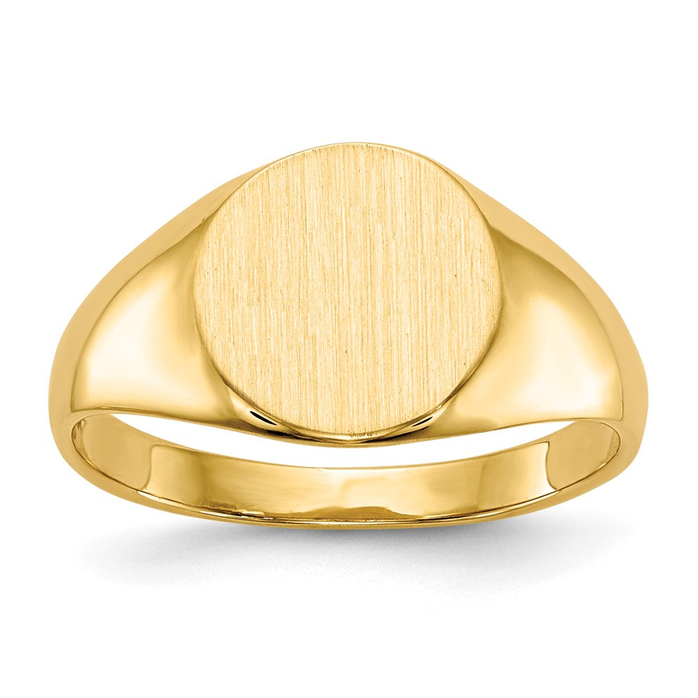 14K Gelbgold Siegelring mit geschlossener Rückseite, 8,5x9,5mm