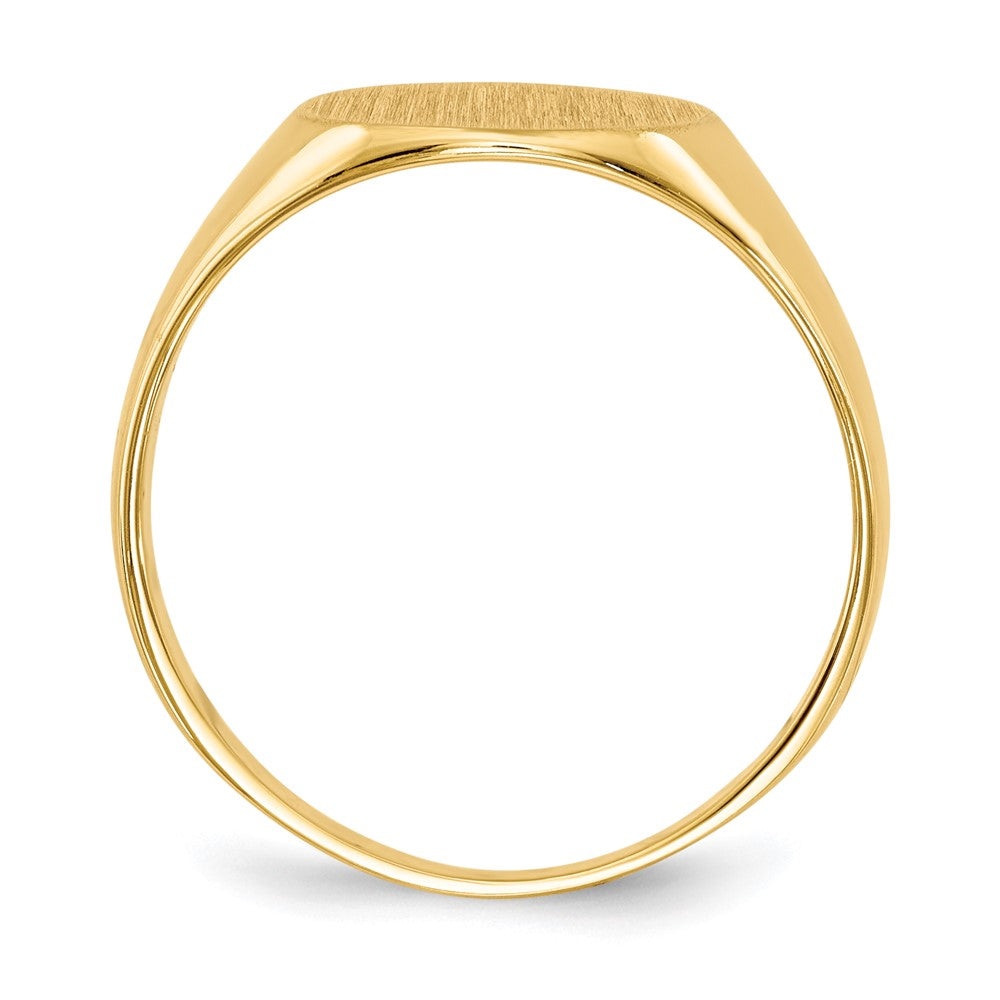 14K Gelbgold Siegelring mit geschlossener Fassung, 9,5 x 10,0 mm