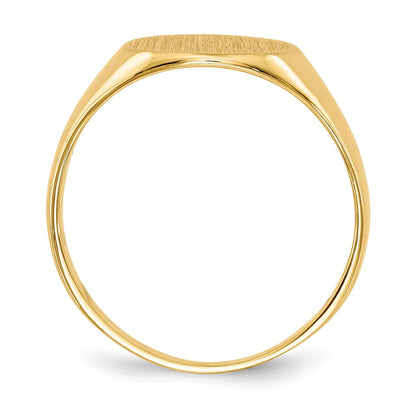 14K Gelbgold Siegelring mit geschlossener Fassung, 9,5 x 10,0 mm