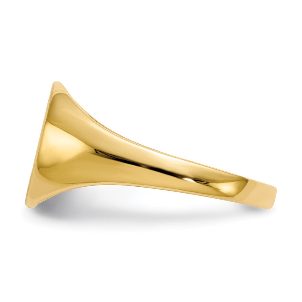 14K Gelbgold Siegelring mit geschlossener Fassung, 9,5 x 10,0 mm