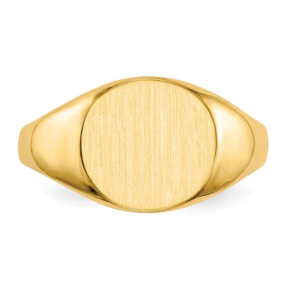 14K Gelbgold Siegelring mit geschlossener Fassung, 9,5 x 10,0 mm