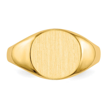 14K Gelbgold Siegelring mit geschlossener Fassung, 9,5 x 10,0 mm